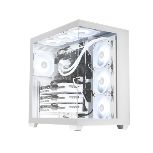 HOF ALLSYNQ PC CASE WHITE (4 Fans) - HOF PC Case - Case - Cooling / Cases