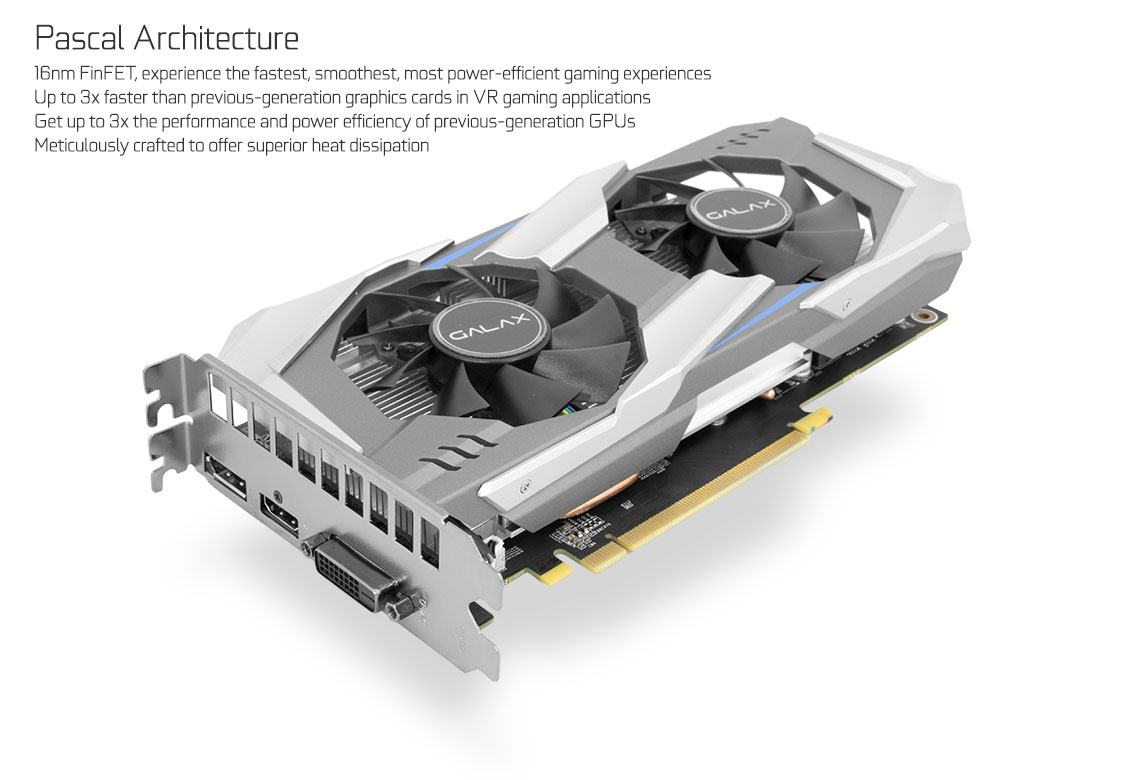 forretning indbildskhed Skrivemaskine GALAX GeForce® GTX 1060 OC 3GB - Graphics Card