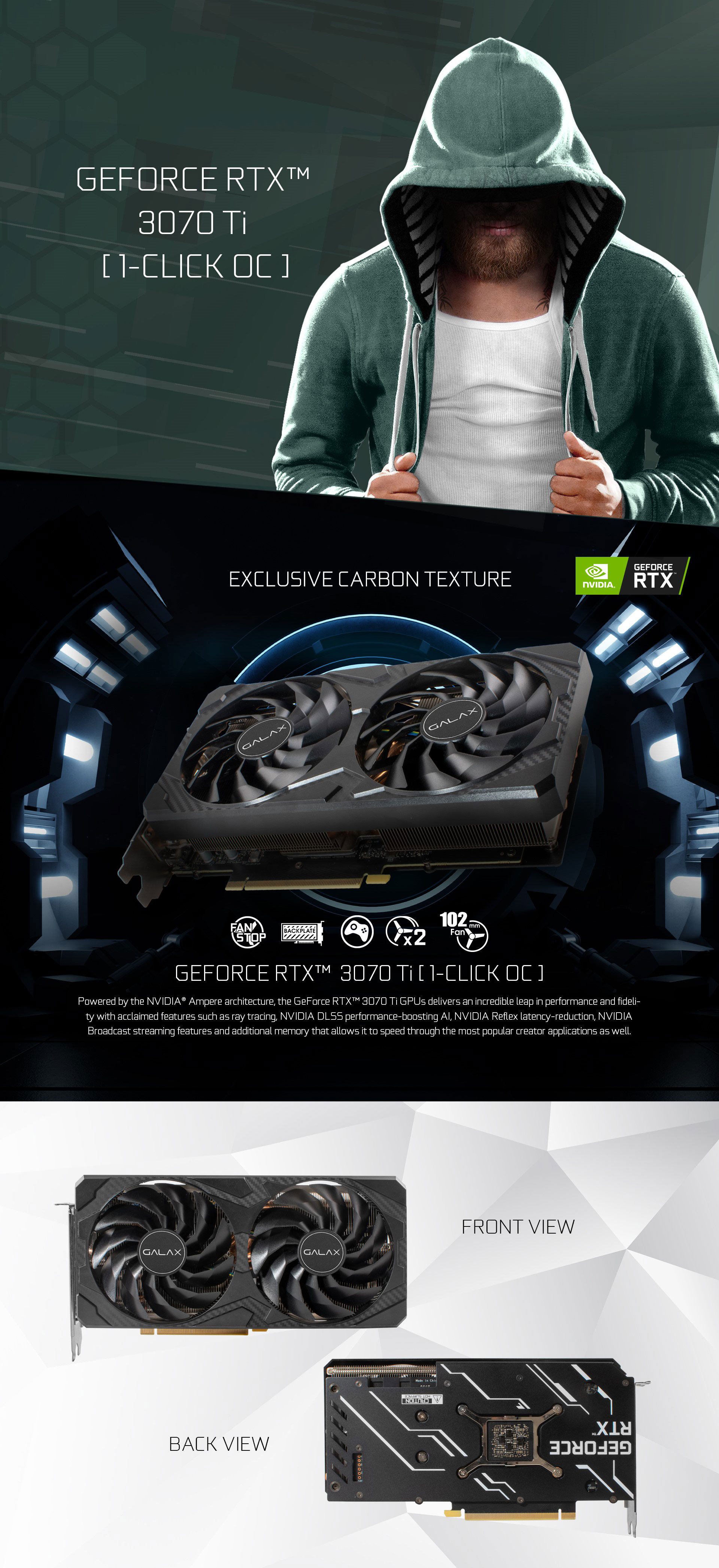 GALAX GeForce RTX™ 3070 Ti (1-Click OC Feature) - GeForce RTX™ 30 Series -  Graphics Card