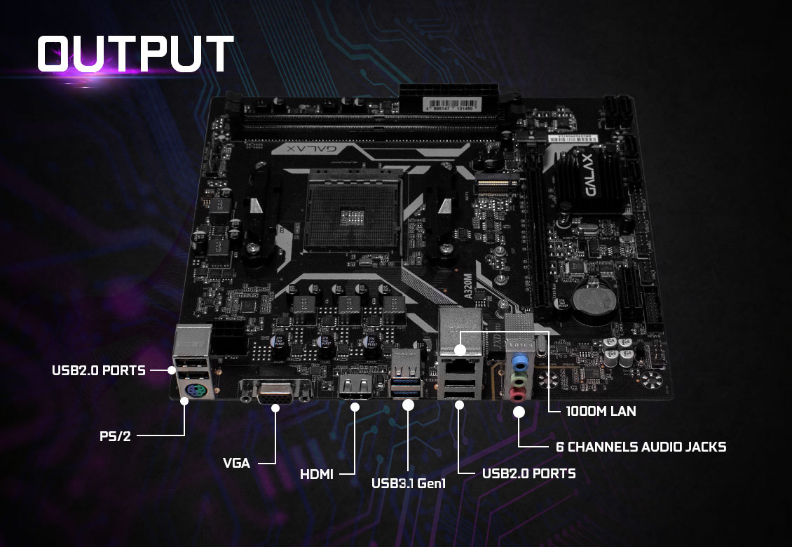 Motherboard A320M output